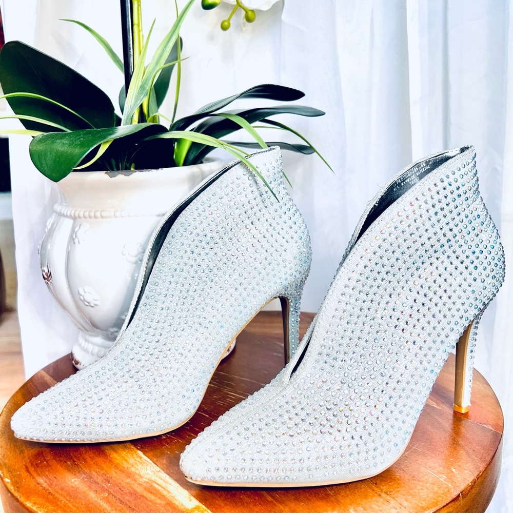 Anne Michelle Rhinestone bootie heels 8.5
